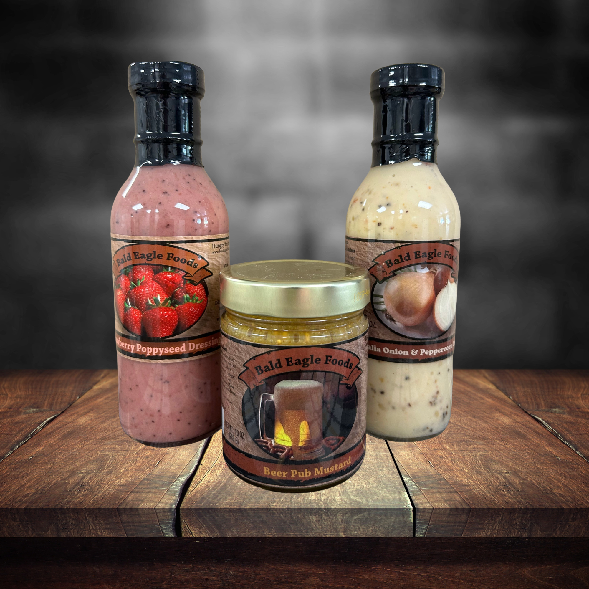 Dress It Up Trio bundle — Strawberry Poppyseed Dressing, Vidalia Onion & Peppercorn Dressing, Beer Pub Mustard