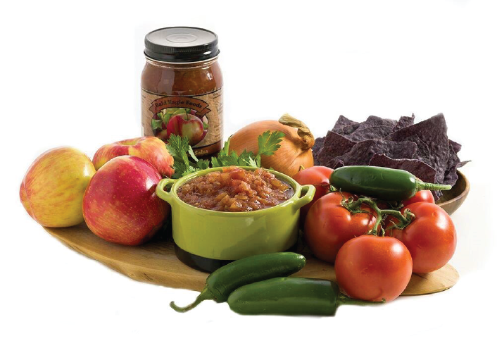 Bald Eagle Foods Harvest Apple Salsa, 17 oz, served with tortilla chips