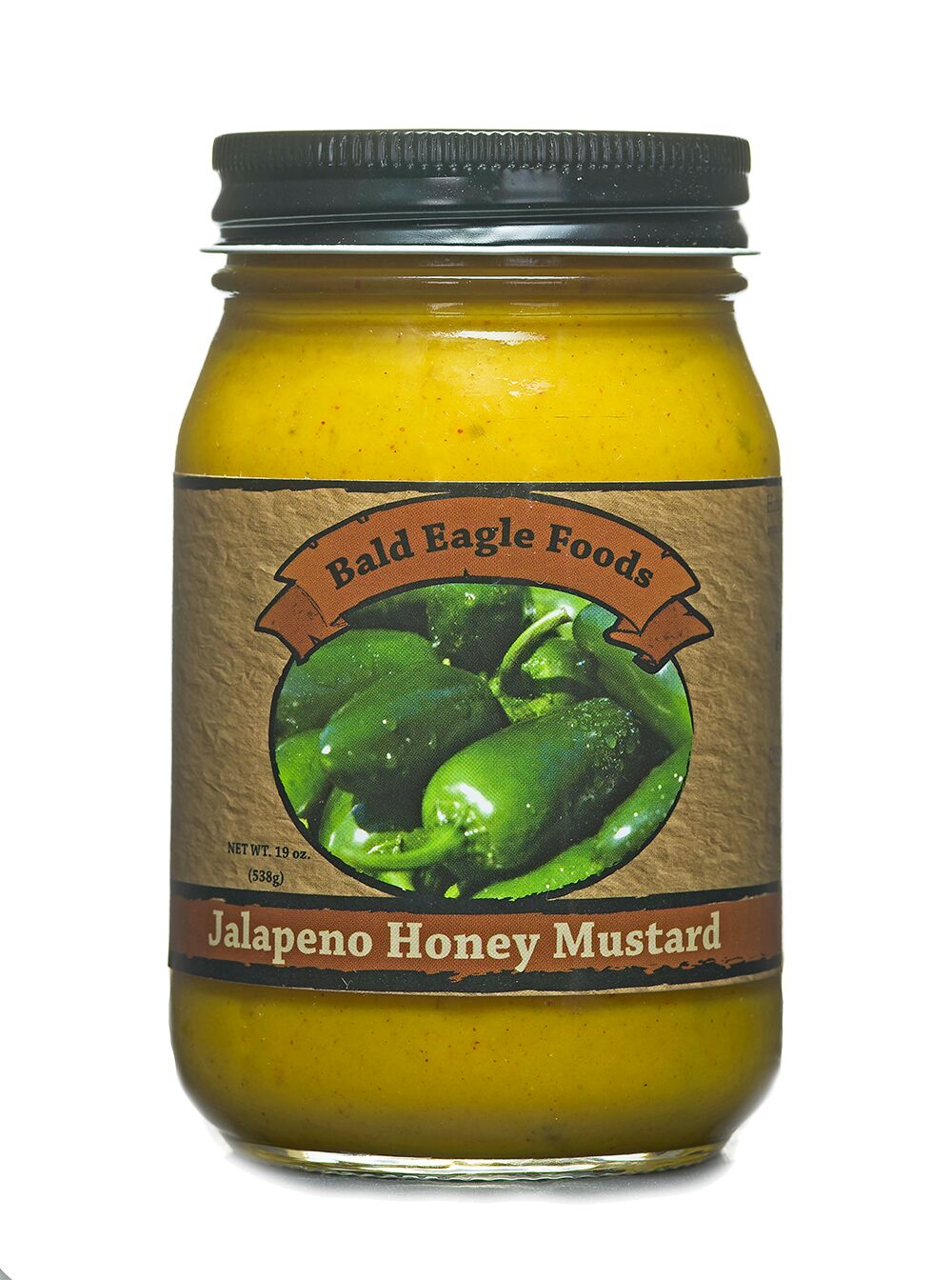Jalapeno Honey Mustard, 16 oz, Bald Eagle Foods small-batch mustard